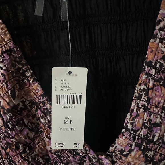 Anthropologie Peregrine Smocked Ruffle Midi Dress NWT Petite Medium - Picture 3 of 6